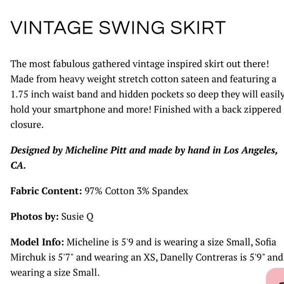 Vixen Micheline Pitt Black Swing Skirt NWOT’s - Picture 3 of 7